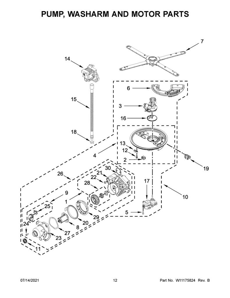 Circulation Pump & Motor Assembly (Includes Diverter Motor & Capacitor)