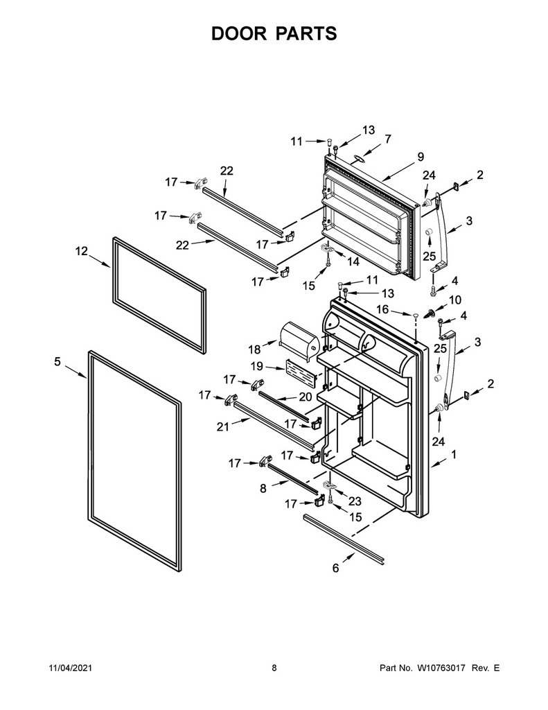 Freezer Door Gasket (White)