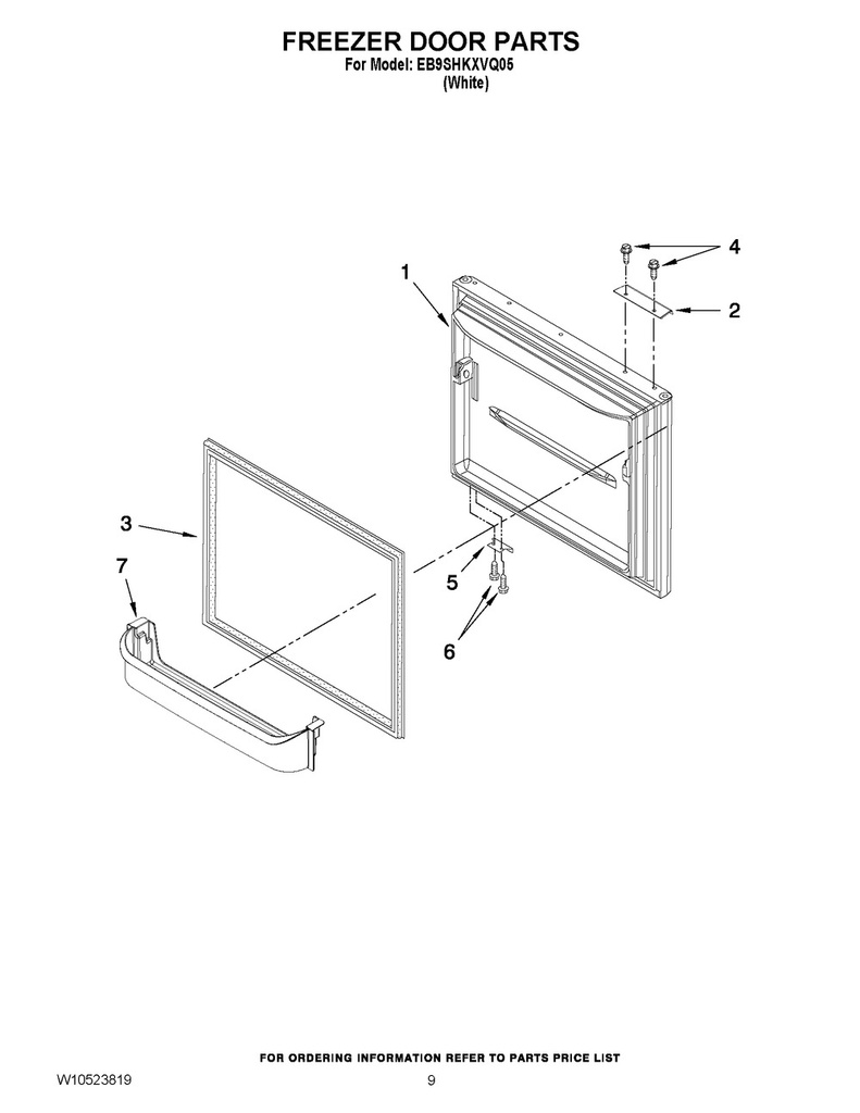 Freezer Door Handle (White)