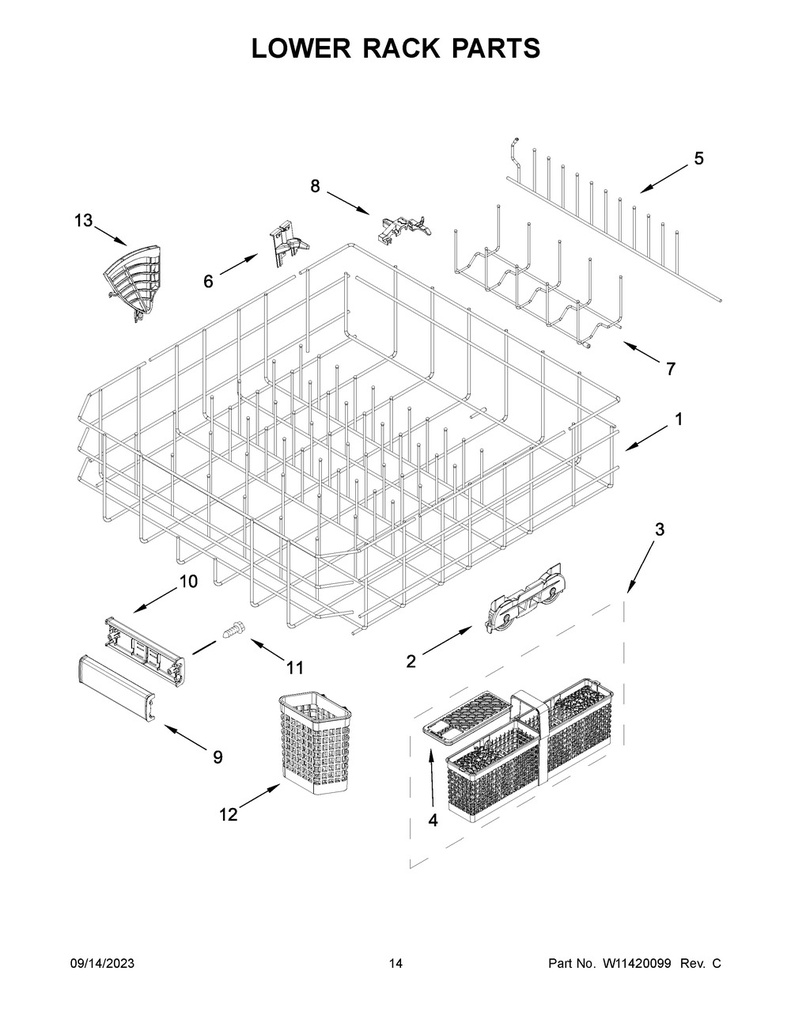 Lower Rack Tine Row