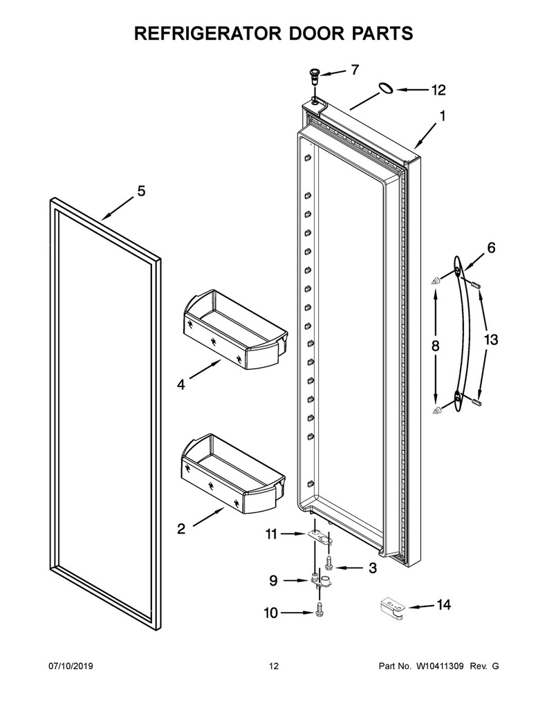 Shallow Door Shelf Bin