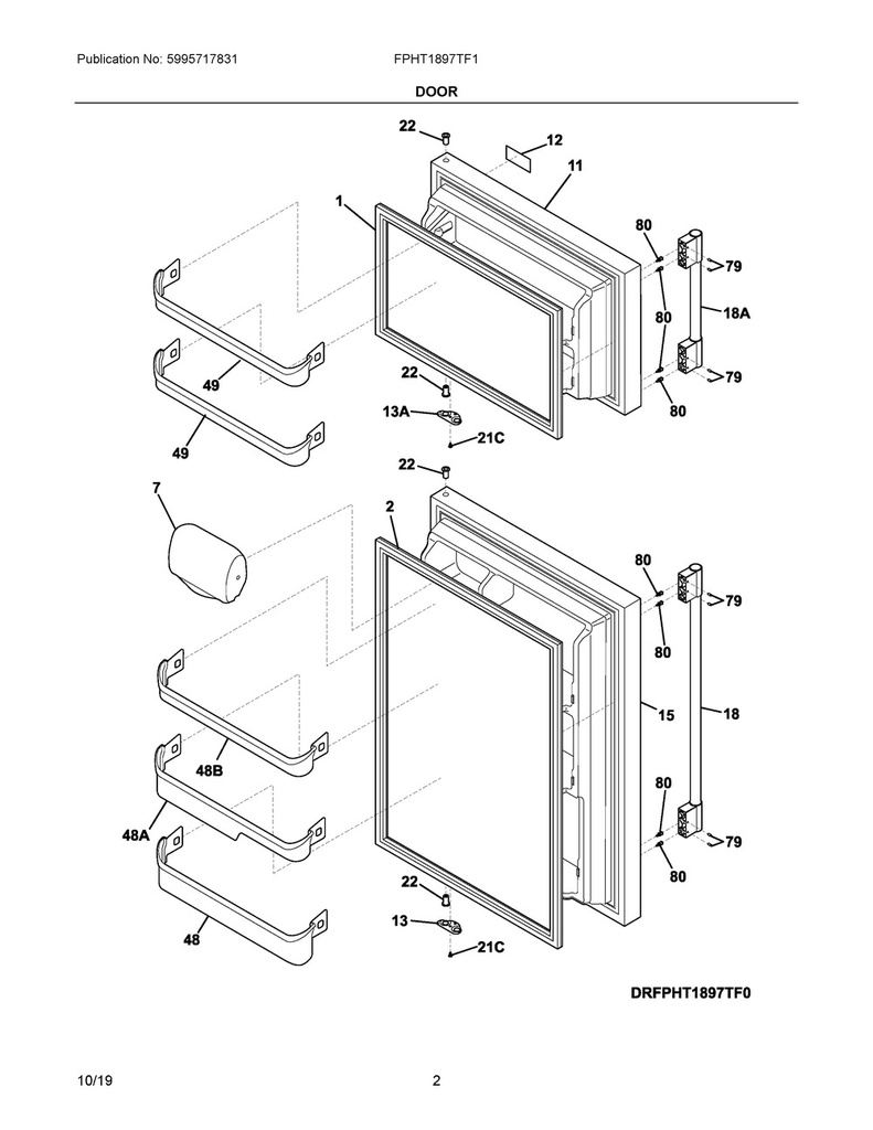 Freezer Door Gasket (Gray)