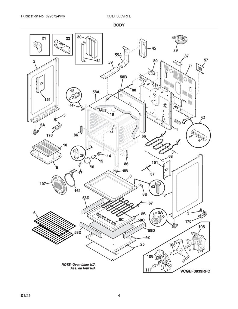 Frigidaire Range, Oven & Cooktop Oven Bottom Panel - 316505601
