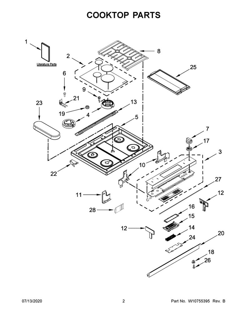 Whirlpool Range, Oven & Cooktop Insert - W11025100, Replaces: W10645947