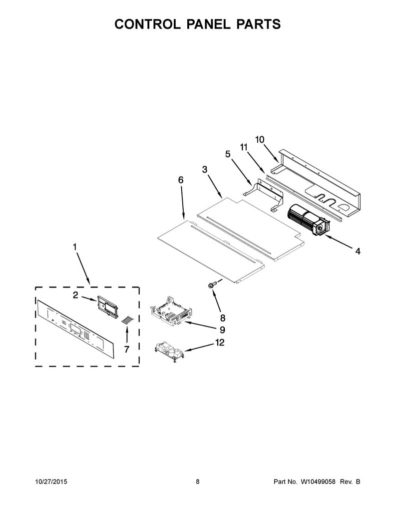 Whirlpool Microwave Touchpad and Control Panel - W10323052, Replaces: W10319322
