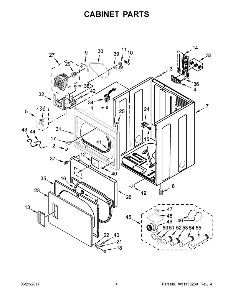Whirlpool Dryer Door Seal - WP3390735, Replaces: 3390735