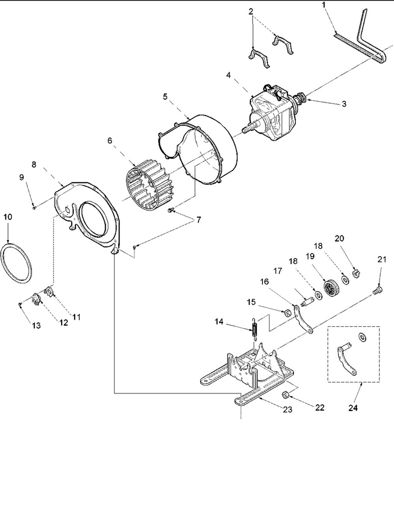 Whirlpool Dryer Idler Lever and Shaft - WP37001144, Replaces: 40113501