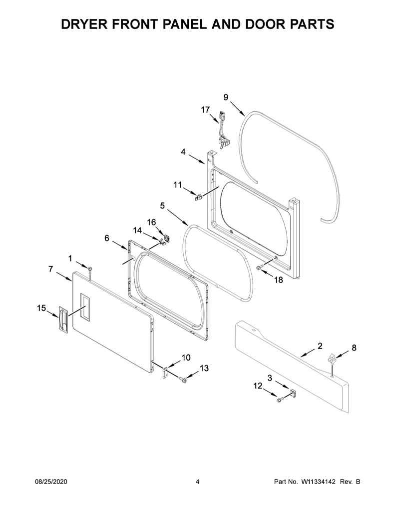 Whirlpool Dryer Access Panel Spring Clip - WP3388229, Replaces: 3388229