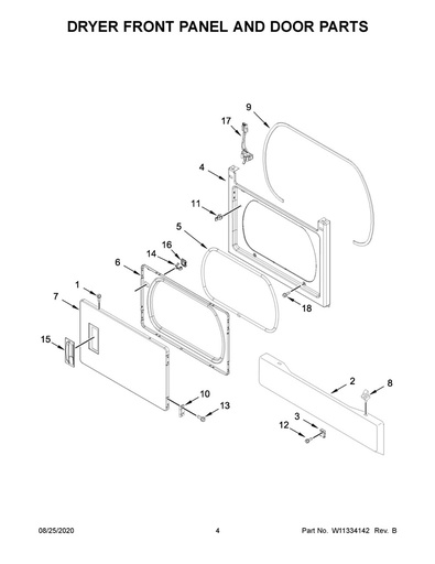 Whirlpool Dryer Access Panel Spring Clip - WP3388229, Replaces: 3388229