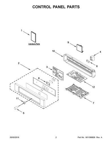 Whirlpool Microwave Control Panel (Stainless) - W11160285, Replaces: W11115247