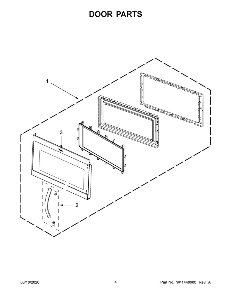 Whirlpool Microwave Door Assembly (Stainless) - W11173813, Replaces: W10468670