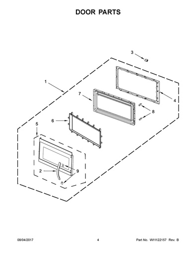 Whirlpool Microwave Door Assembly, Black Stainless - W11037008