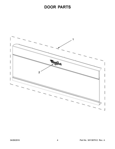 Whirlpool Microwave Door Assembly, White - W11210026