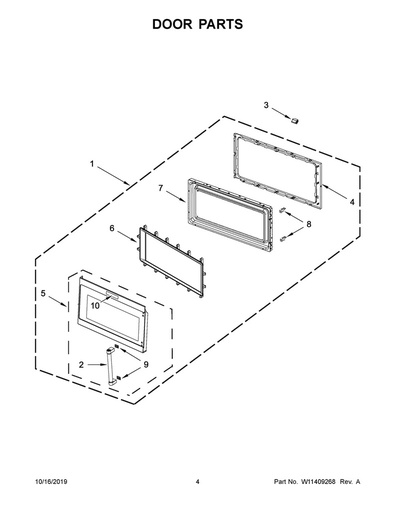 Whirlpool Microwave Door Assembly - W10893437
