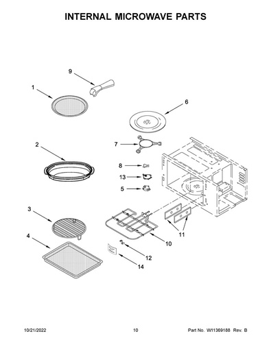 Whirlpool Microwave Glass Turntable Tray - W11373838, Replaces: 4375343