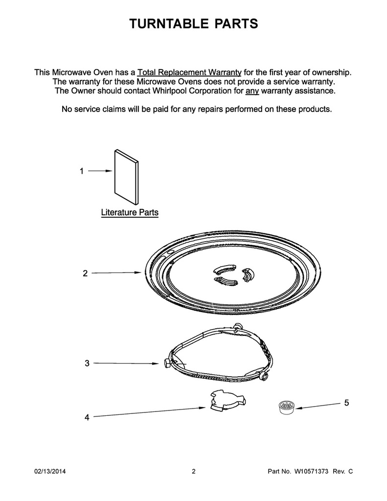 Whirlpool Microwave Turntable Ring - W10451792