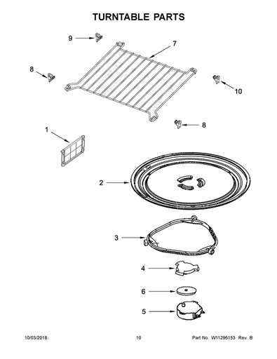 Whirlpool Microwave Turnable Ring - WPW10679311, Replaces: W10489270