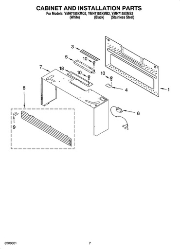 Whirlpool Microwave Vent Grille (White) - 8183948, Replaces: 4393727