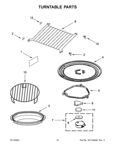Whirlpool Microwave Gasket Seal - 8184109, Replaces: 4393588