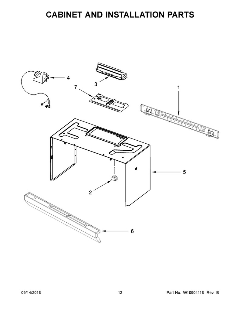 Whirlpool Microwave Cabinet Wrapper, Black - W10845689