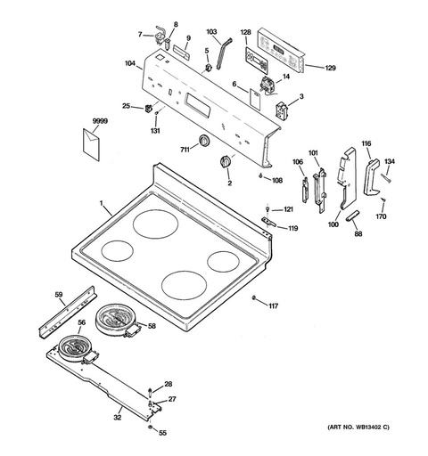 GE Range /Oven Range Oven Thermostat Control Knob, White - WS01L05652