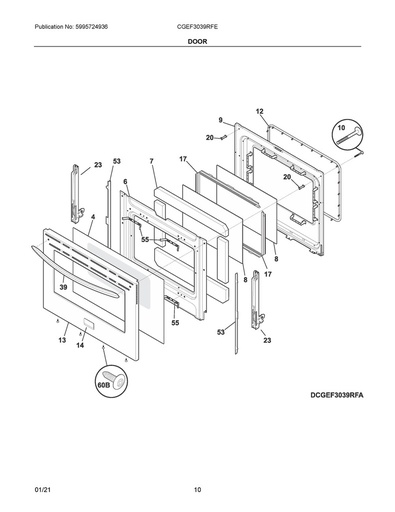 Frigidaire Range /Oven Oven Door Seal - 316405000, Replaces: 316405001