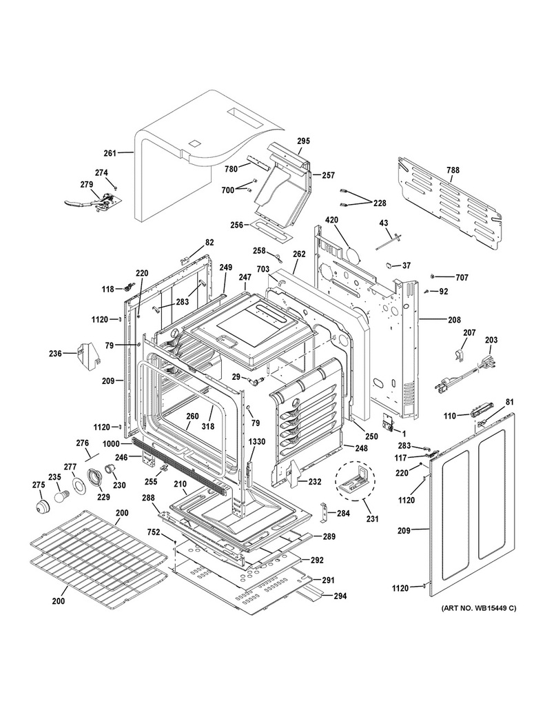GE Range /Oven Range Door Gasket - WS01L16429