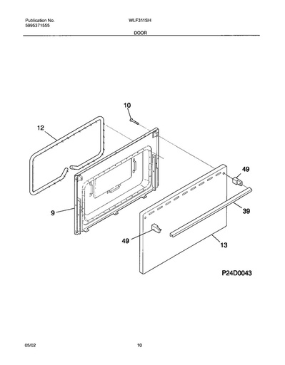 Frigidaire Range /Oven Oven Door Seal with Clips - 5303202011, Replaces: 3051225