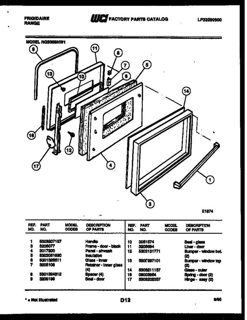 Frigidaire Range /Oven Range Oven Door Gasket - 3051574