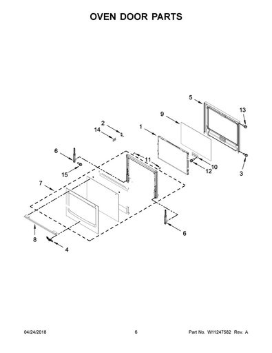 Whirlpool Microwave Inner Door Glass - WPW10618107, Replaces: W10284901