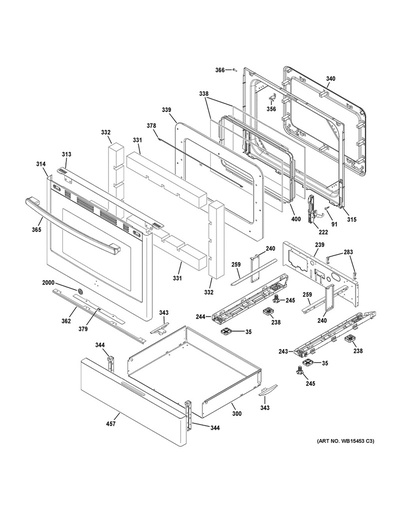 GE Range /Oven Range Inner Oven Door Glass - WS01L00806