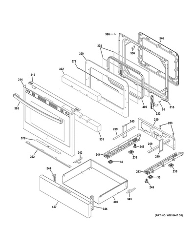 GE Range /Oven Range Door Handle, Stainless - WS01L15020