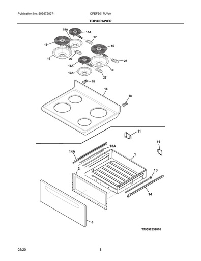 Frigidaire Range /Oven 6" Porcelain Drip Pan - A316222201, Replaces: 316048401