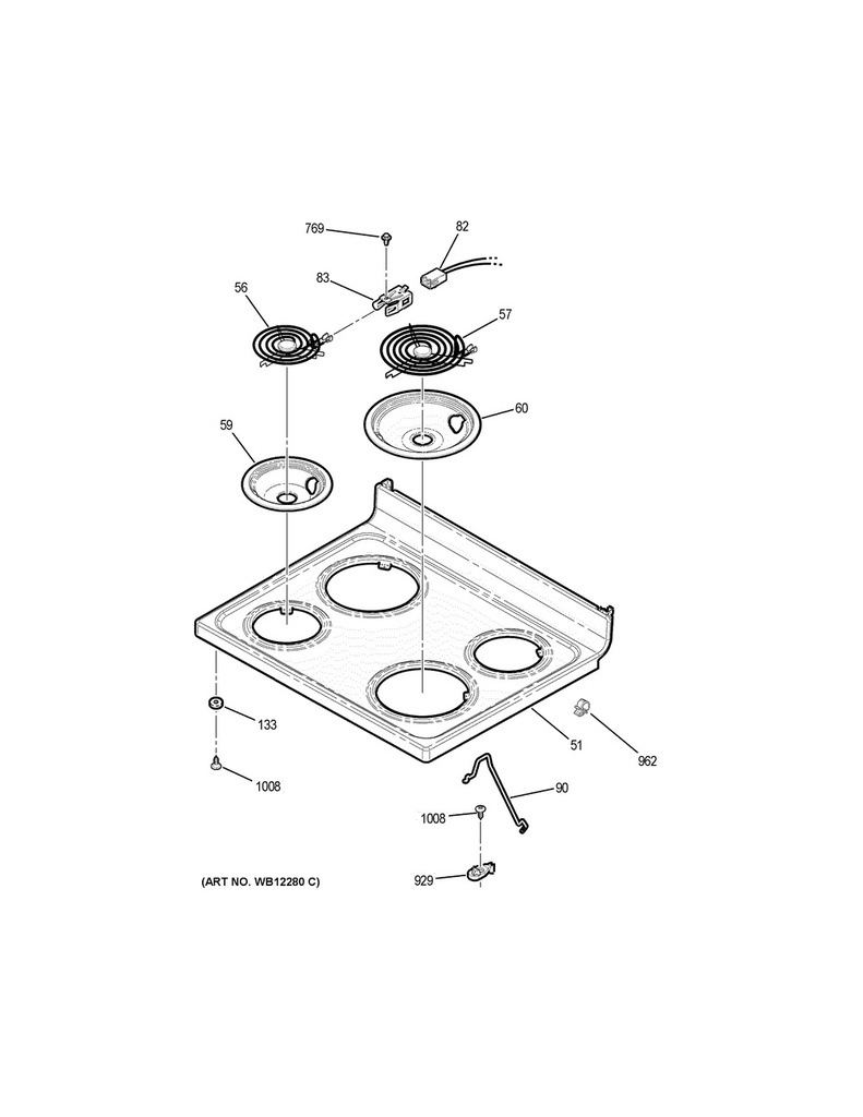 GE Range /Oven Range Drip Bowl, Chrome, 8" - WS01L00407