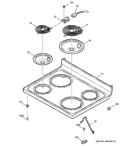 GE Range /Oven Range Drip Bowl, Grey, 8" - WG02L01866