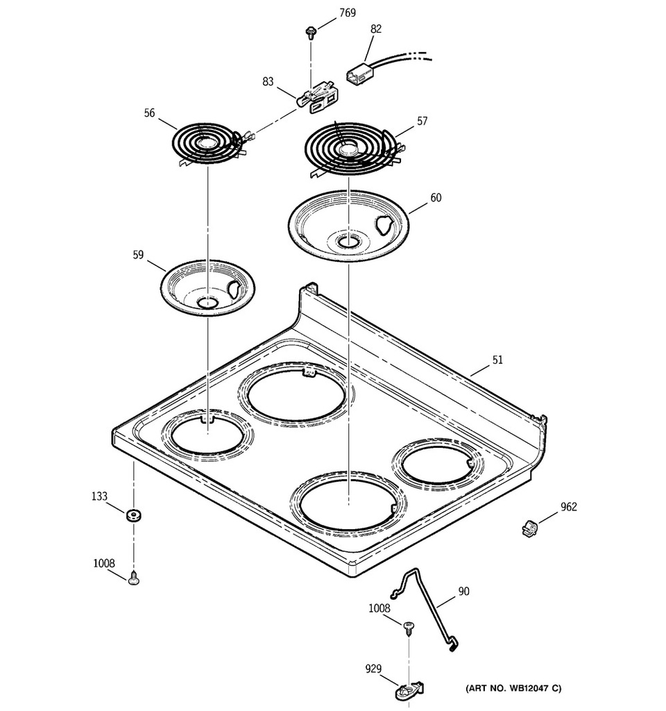 GE Range /Oven Range Drip Bowl, Grey, 6" - WG02L01858