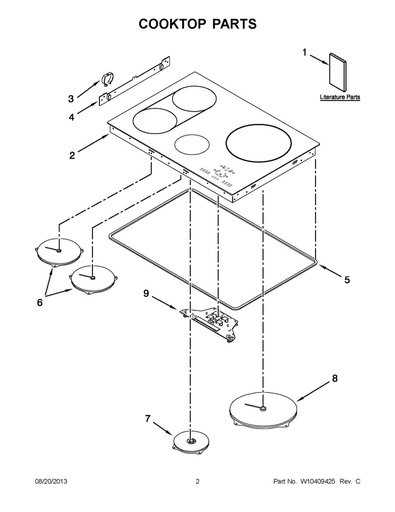 Whirlpool Range /Oven Range Solid Surface Element - WPW10396549