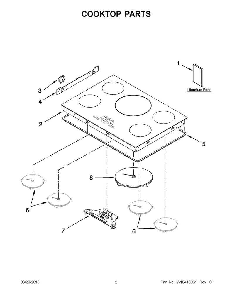 Whirlpool Range /Oven Range Glass Cooktop, Stainless - WPW10396823