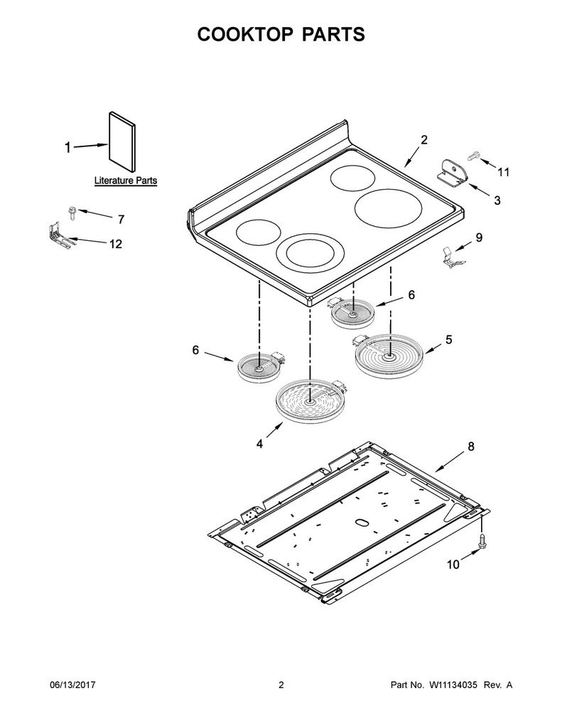 Whirlpool Range /Oven Range Cooktop - W10696529