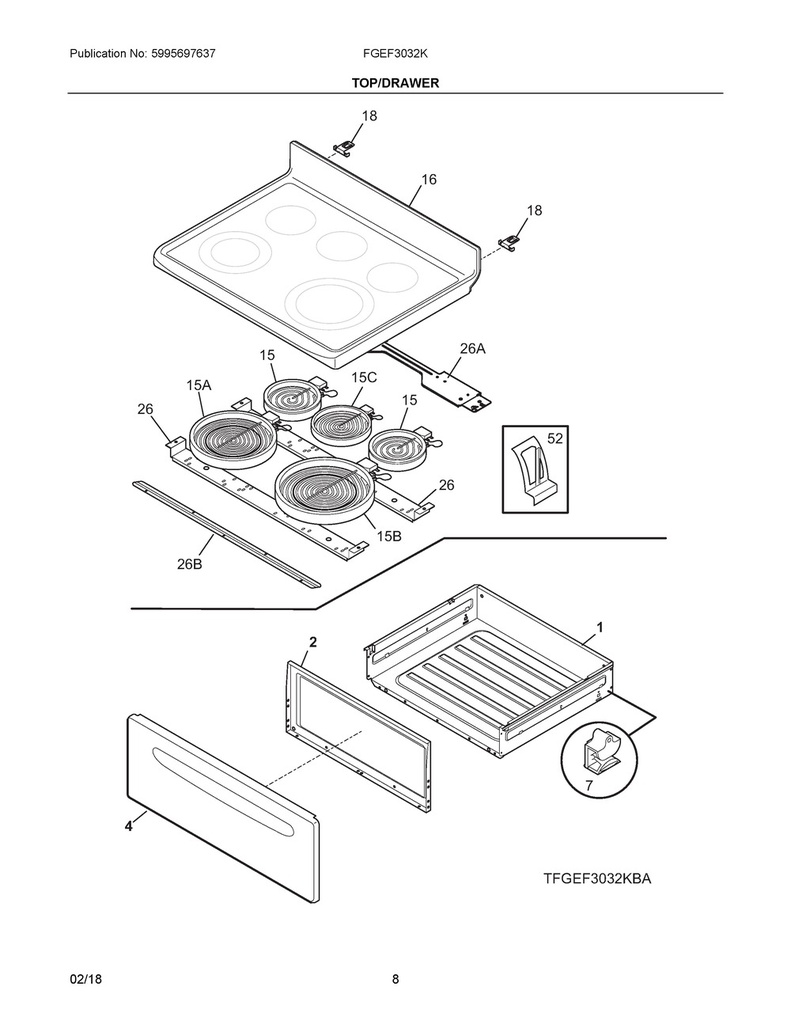 Frigidaire Range /Oven Main Glass Cooktop (Black) - 316531953, Replaces: 318394212