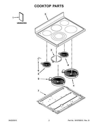 Whirlpool Range /Oven Range Main Cooktop Glass Assembly, Stainless - W10336329