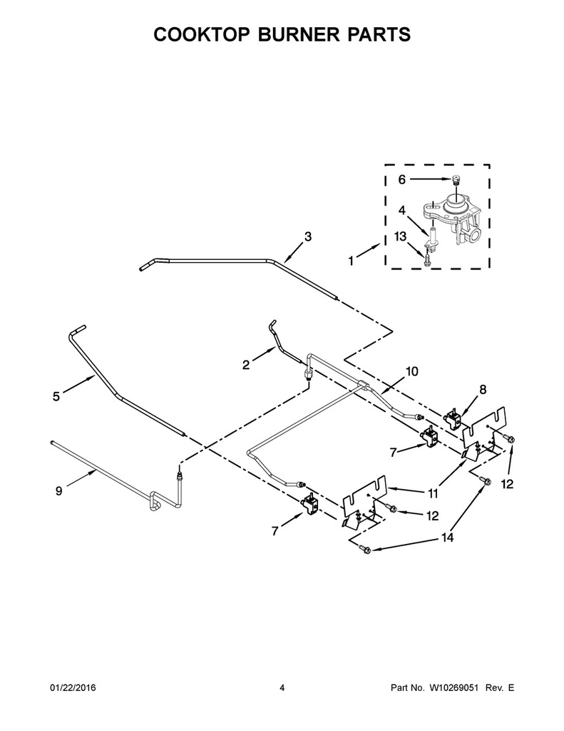 Whirlpool Range /Oven Surface Burner Base - WPW10128446, Replaces: W10110375