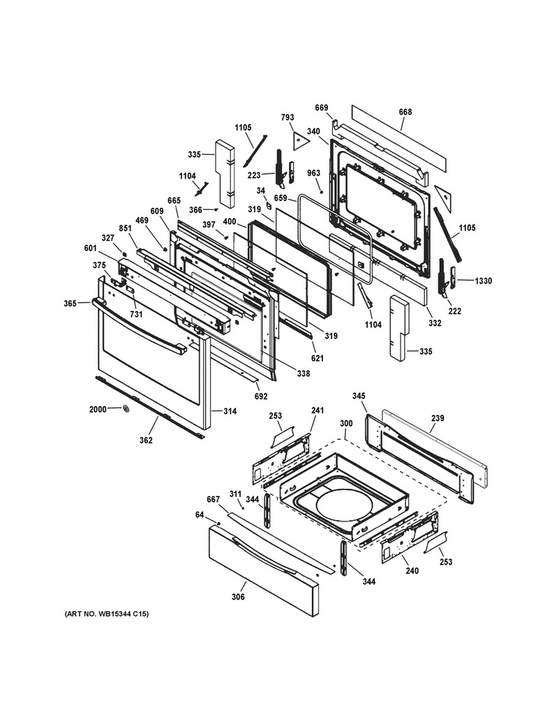GE Range /Oven Range Bumper, Black - WS01L07751