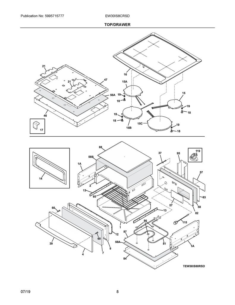 Frigidaire Range /Oven Range Drawer Glide - 318385600