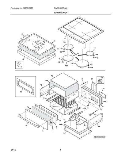 Frigidaire Range /Oven Range Drawer Glide - 318385600