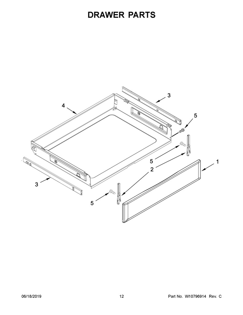 Whirlpool Range /Oven Range Drawer Panel, Stainless - WPW10330044