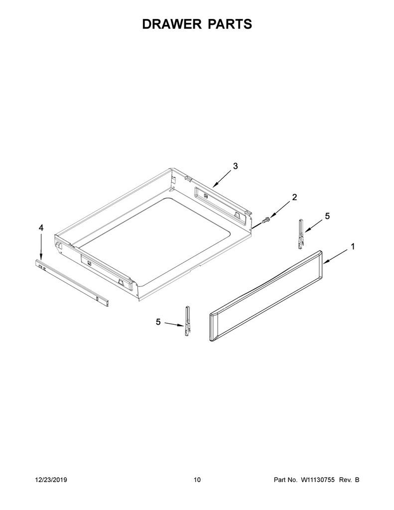 Whirlpool Range /Oven Range Drawer Panel - W11334143