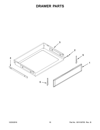 Whirlpool Range /Oven Range Drawer Panel - W11334143
