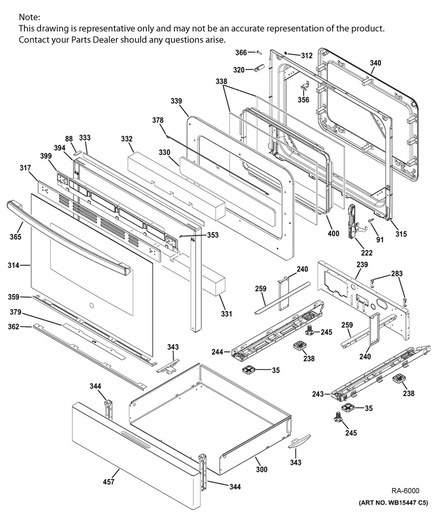 GE Range /Oven Range Storage Drawer Bracket, Left or Right - WS01A02439