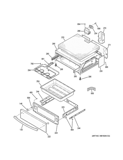 GE Range /Oven Range Drawer Slide Rail Left - WS01L01914